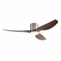 Mykonos | Ventilateur LED intégrée argent et bois foncé