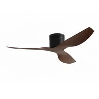 Atlas - Ventilateur ultra-plat noir et bois foncé